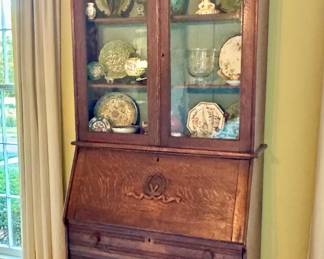 19th c. Oak secretary bookcase