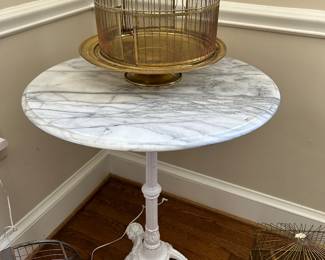 Marble Table with Decor Bird Cages