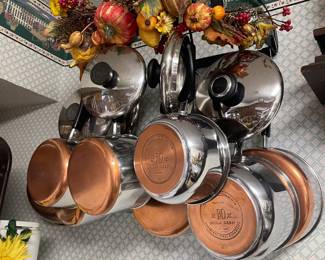 Multiple sets of cookware including Paula Deen and Revereware
