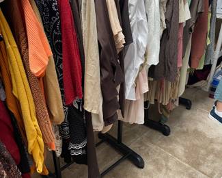 Garment racks full of clothes