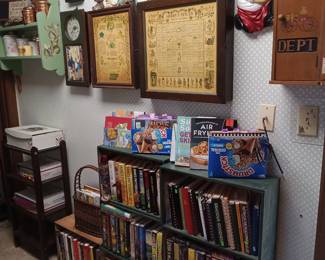 Cookbooks, spice cabinets