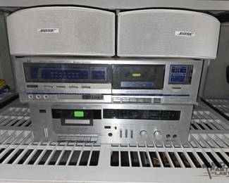 3352  2 Stereo Cassette Decks and 2 Bose Speakers 