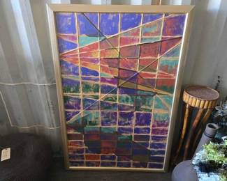 3214  Framed Christopher Dunlap Painted Canvas 