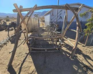 2174  Driftwood Bench Swing Set 