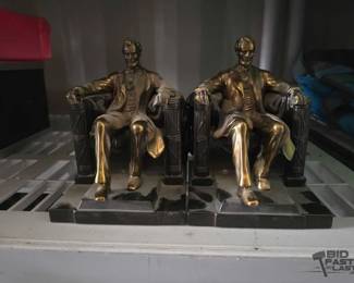 3252  2 Lincoln in Chair Reproduction Statues 