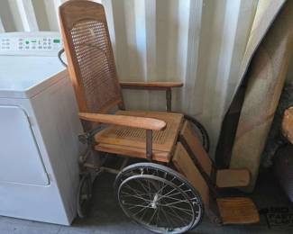 3206  Vintage Wooden Wheelchair 