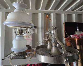 3218  1 Hanging Ceiling Light and 2 Lamps 