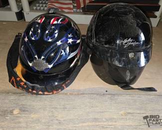 3330  2 Harley Davidson Motorcycle Helmets 