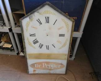 3396  Vintage Metal Hanging Dr. Pepper Clock 