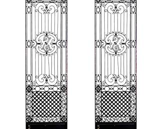 Pair American Victorian wrought iron gates