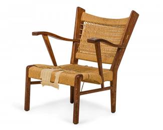 Italian Modern oak armchair