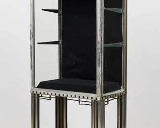 American Art Deco Nickeled Brass Showcase