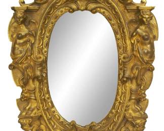 Rare EF Caldwell gilt bronze mirror