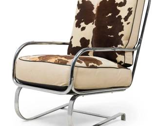 Kem Weber "springer" chair with ponyhide cushions