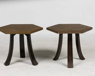 Pair Harvey Probber hexagonal occasional tables