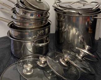 Stainless Steel Aluminum Pots, Pans, And Soup Pots