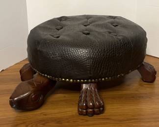 Leather TurtleShaped Foot Stool
