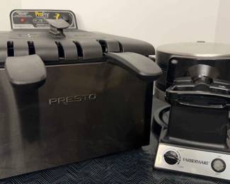 Presto Double Basket Fryer And Farberware Double Waffle Maker