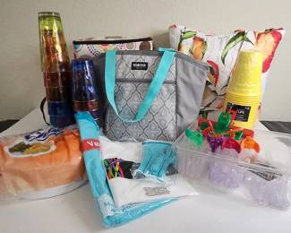 Thirty One And Igloo Bags With Picnic Supplies And Quilt Set