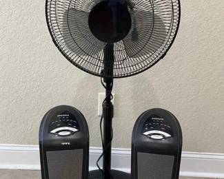 Oscillating Pedestal Fan With Ceramic Element Heater Pair