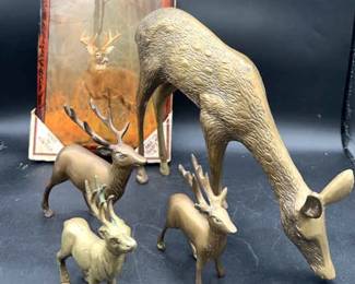 Brass Deer Figures