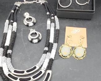 Sterling Hoops And Costume Jewelry