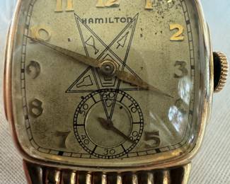10K Gold Filled Vintage Hamilton Shriners Men's Wristwatch 