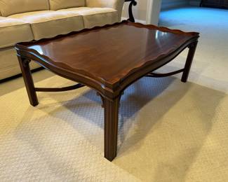 Nininger Rectangular Mahogany Chippendale Coffee Table (48"W x 32"D x 19-1/2"H)