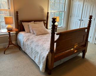 Antique Tiger Wood 4 Poster Full Bed 