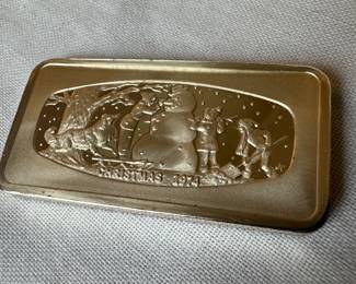 Sterling Silver Franklin Mint 600 Grain Ingot 