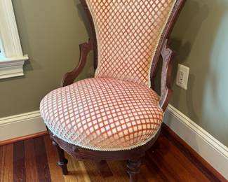 Antique Eastlake Style Upholstered Seat & Back Armchair (2 Available)