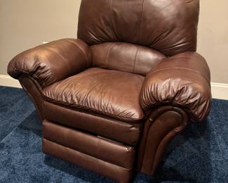 Lane Brown Leather Recliner (46"W x 36"D x 44" Back Height) (2 available)