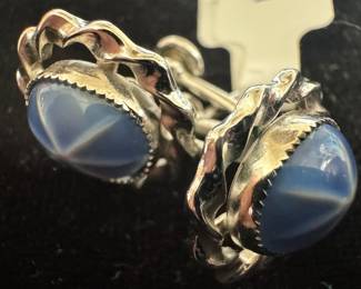 14K Gold w/ Star Sapphire Clip-on Earrings