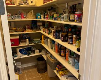 Cupboard Full of Non Expired Foods, Plasticware & Kitchen Fare 