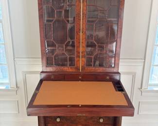 Antique Mahogany 2 Door / 3 Drawer & Flip Top Neoclassical Secretary Desk c.1830 (19"D x 42"W x 79"H)