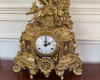 Imperial Brass Mantle Clock Made in Italy