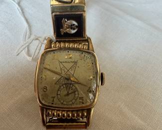 10K Gold Filled Vintage Hamilton Shriners Men's Wristwatch 