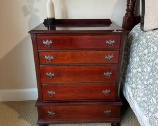 Antique Cherry 5 Drawer Night Stand