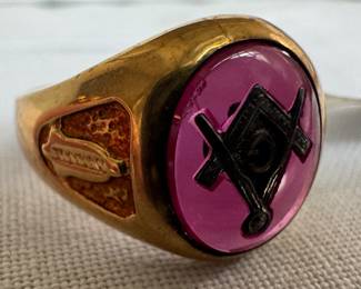 10K Gold Master Mason Ring