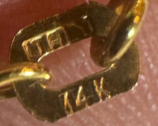 14K Gold Necklace with 14K Gold Nefertiti Pendant