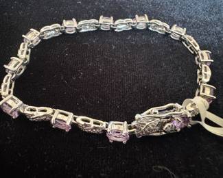 Sterling Silver & Amethyst Bracelet