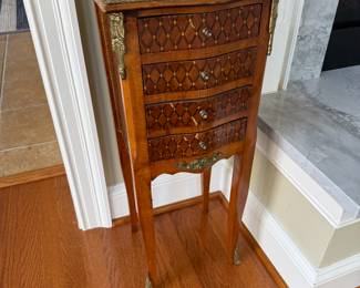 French Louis XV Style 4 Drawer Side Table (13"W x 10-1/2"D x 30"H / 2 Available)