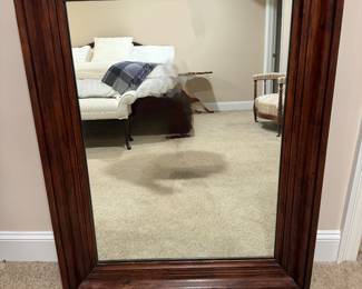 Mahogany Wood Wall Mirror (36-1/2"W x 46-1/2"H)