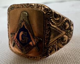 10K Gold Masonic Mason's Ring