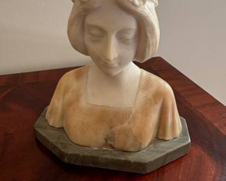 Italian Carved Marble Bust of Woman