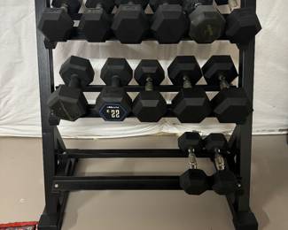 Hampton Fitness Dumbbell Set with stand