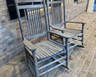 Vintage Matching Outdoor His & Hers Rocking Chairs