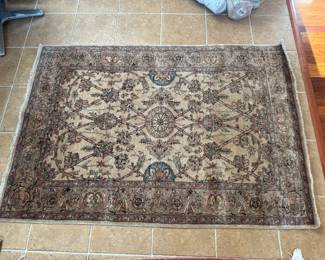 Hand-Knotted Turkish Wool / Silk Rug (72"L x 49"W)