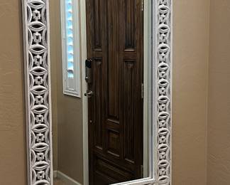 Large Hand Carved Mirror, Bench