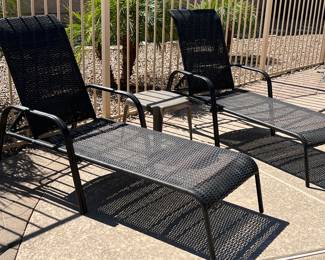 Chaise Lounge pair, End Table